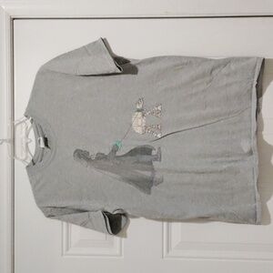 Star Wars Mens Gray  Graphic Tee T Shirt Darth Vader Walking Dog AT Size L